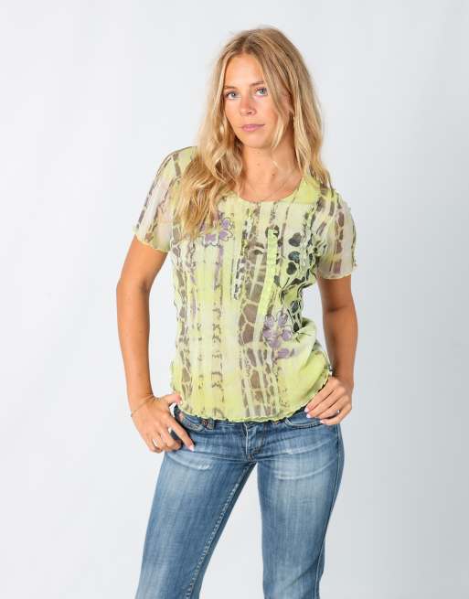 Vintage Wledonne 10 woven top in light green