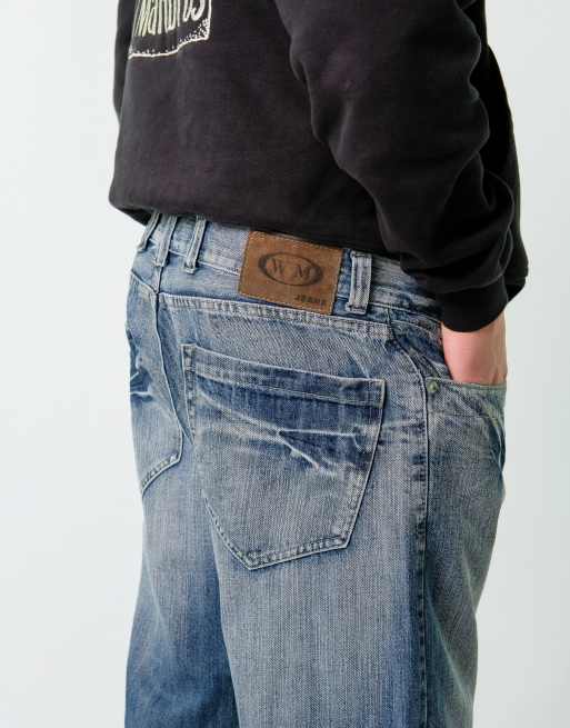 Vintage WM Jeans 36x32 Denim Hip Hop Baggy Jeans Blue