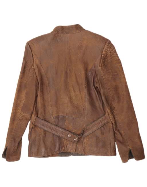 Vintage Womens 1 Button Blazer Jacket EU 38 Medium Brown Colourblock, 2 of 4