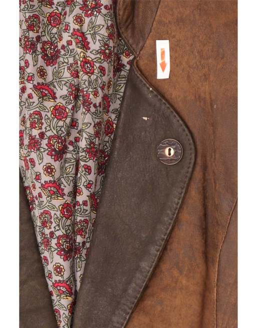 Vintage Womens 1 Button Blazer Jacket EU 38 Medium Brown Colourblock, 4 of 4