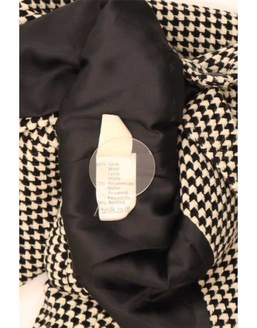 Vintage Womens 1 Button Blazer Jacket UK 14 Medium Black Houndstooth Wool, 3 of 4