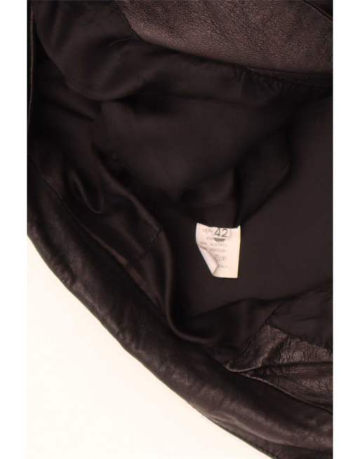 Vintage Womens 1 Button Leather Blazer Jacket IT 42 Medium Black, 4 of 4