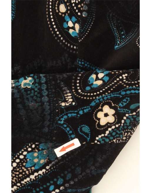 Vintage Womens 2 Button Blazer Jacket IT 48 XL Navy Blue Paisley Cotton, 3 of 4
