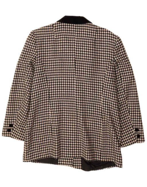 Vintage Womens 3 Button Blazer Jacket EU 44 XL Black Houndstooth, 2 of 4