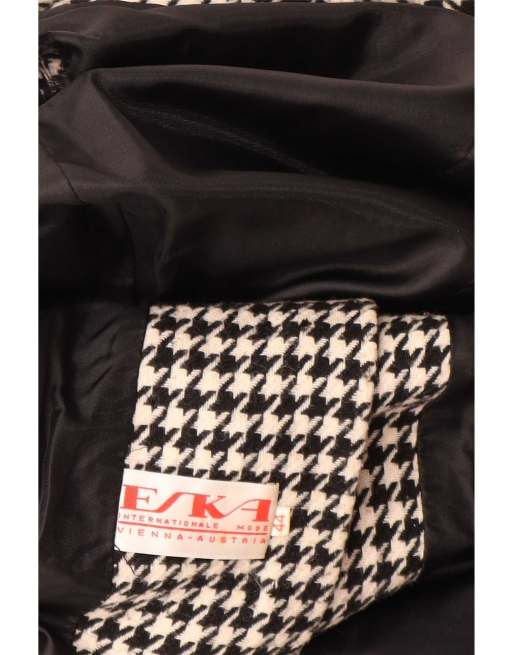 Vintage Womens 3 Button Blazer Jacket EU 44 XL Black Houndstooth, 4 of 4