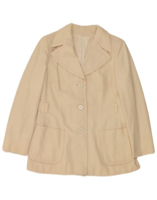 Vintage Womens 3 Button Blazer Jacket IT 46 Large Off White, 1 of 4