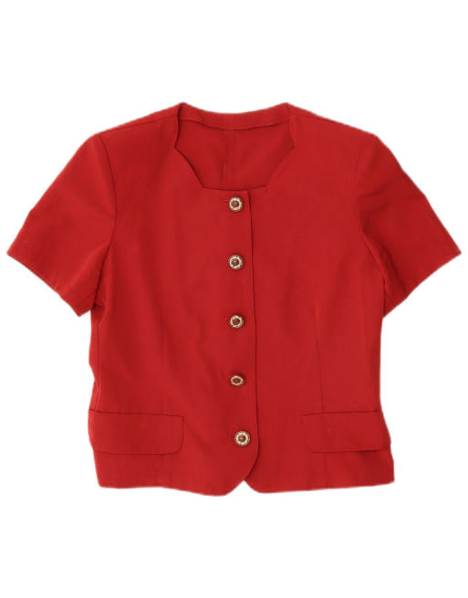 Vintage Womens 5 Button 2 Piece Skirt Set UK 12 Medium W30 Red, 2 of 4