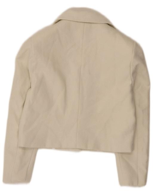 Vintage Womens Bolero Jacket UK 10 Small Off White Polyester, 2 of 4