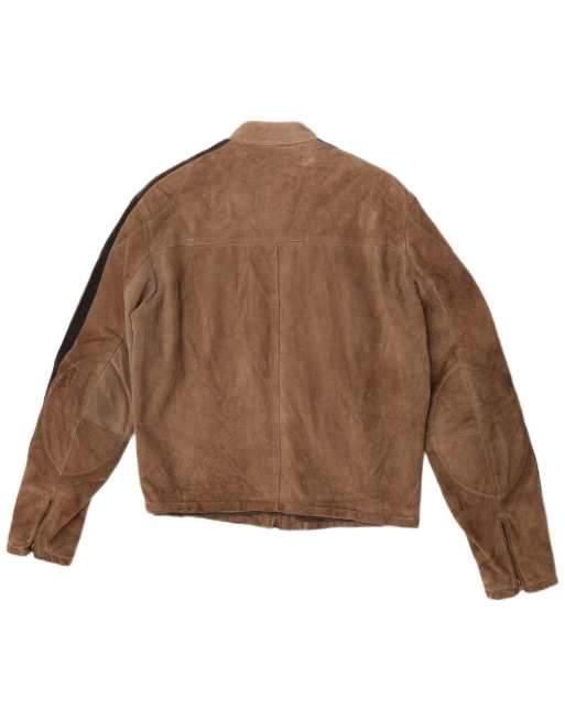 Vintage Womens Bomber Jacket EU 44 XL Brown Colourblock Cotton, 2 of 4