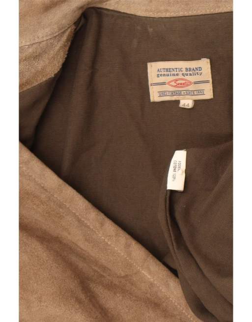 Vintage Womens Bomber Jacket EU 44 XL Brown Colourblock Cotton, 3 of 4