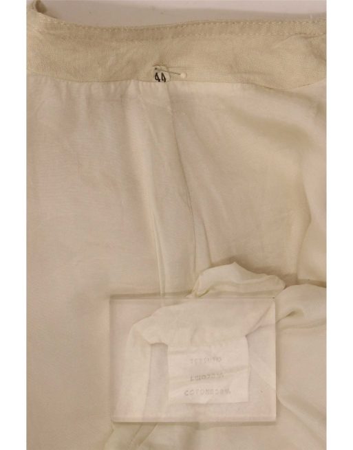 Vintage Womens Bomber Jacket IT 44 Medium Beige Linen, 3 of 4