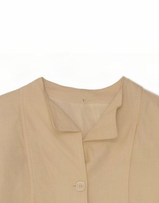 Vintage Womens Bomber Jacket IT 44 Medium Beige Linen, 4 of 4