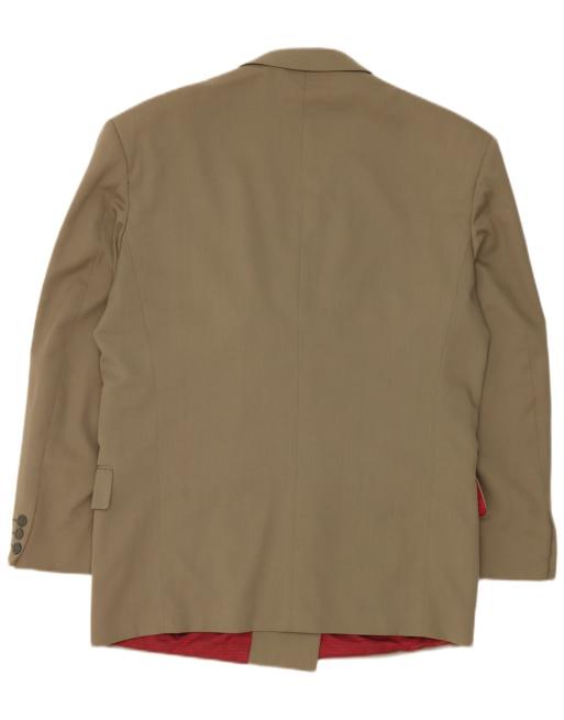 Vintage Womens Double Breasted Blazer Jacket UK 40 Large Khaki Wool, 2 of 4
