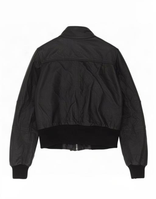 Vintage Womens Leather Jacket UK 6 XS Black, 2 of 3