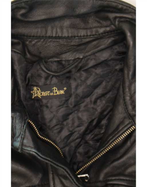 Vintage Womens Leather Jacket UK 6 XS Black, 3 of 3