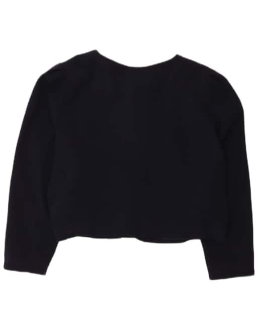 Vintage Womens Open Bolero Jacket UK 18 XL Navy Blue Polyester, 3 of 4