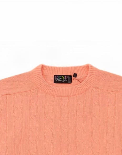 Vintage Womens Oversized Crew Neck Jumper Sweater UK 16 Large Orange, 4 of 4