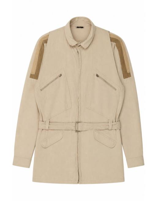 Vintage Womens Utility Jacket UK 16 Large Beige, 1 of 4
