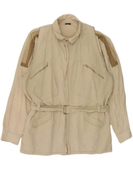 Vintage Womens Utility Jacket UK 16 Large Beige, 2 of 4