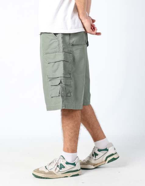 Vintage Woolrich 38x23 canvas cargo shorts in dark green - view 1