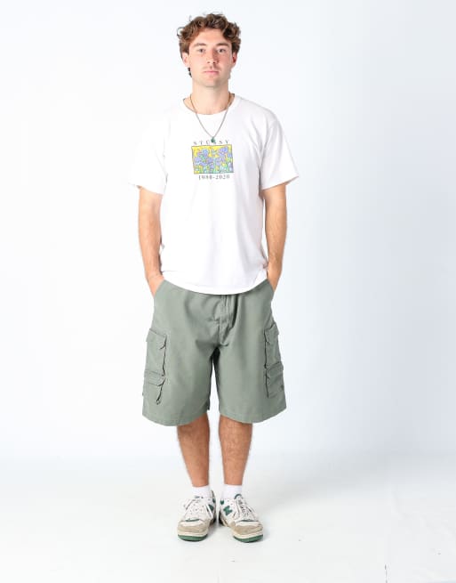 Vintage Woolrich 38x23 canvas cargo shorts in dark green, 2 of 4