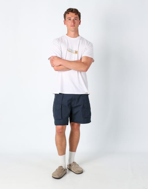 Vintage Woolrich 38x30 canvas cargo shorts in navy blue, 2 of 4