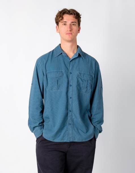 Vintage Woolrich L Long Sleeve Shirt Blue - view 1