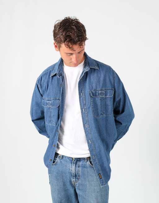 Vintage Woolrich l long sleeve shirt in blue