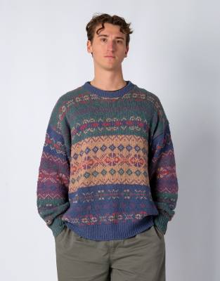 Vintage Woolrich XL Knit Sweatshirt Multi Colured