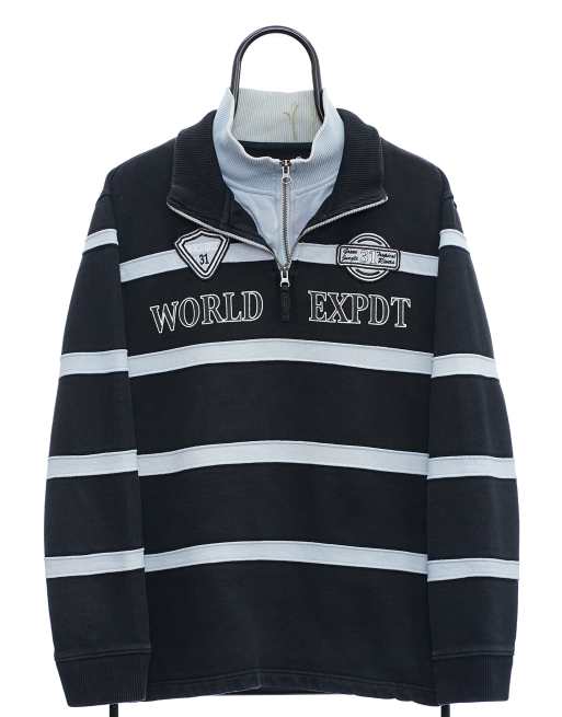 Vintage World Expdt size L zip sweatshirt in navy