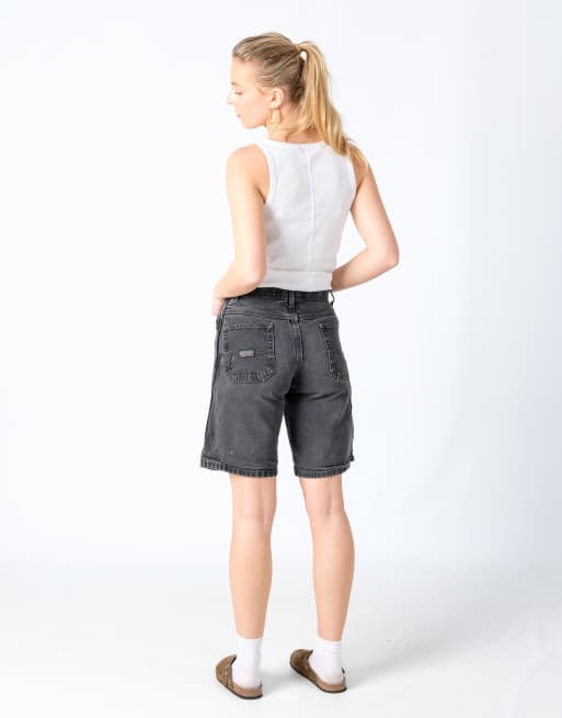 Vintage Wrangler 26x18 Denim Carpenter Baggy Jorts Shorts Charcoal Grey, 3 of 4