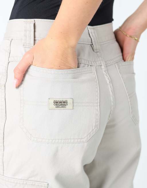 Vintage Wrangler 26x20 denim carpenter baggy jorts shorts in ivory, 4 of 4