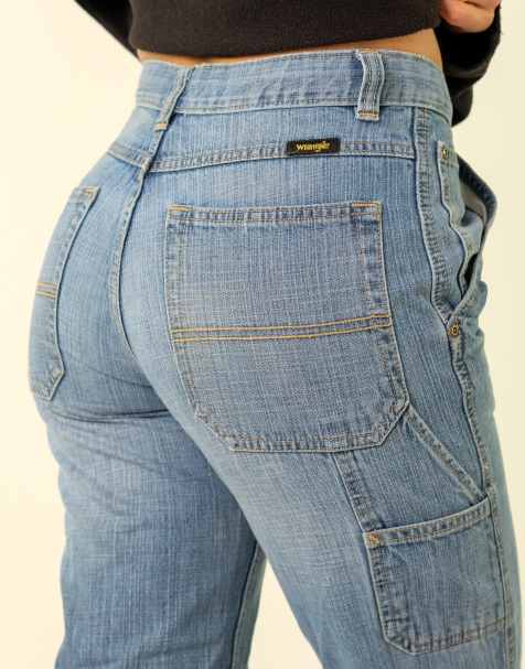 Vintage Wrangler 28x30 Denim Carpenter Baggy Jeans Blue - view 1