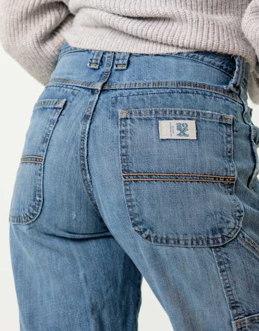 Vintage Wrangler 28x32 Denim Carpenter Baggy Jeans Blue
