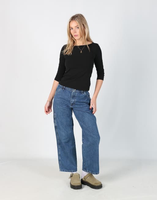 Vintage Wrangler 28x49 denim carpenter jeans in blue