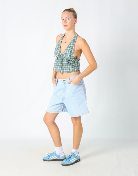 Vintage Wrangler 30x16 denim shorts in light blue - view 1