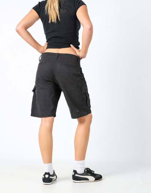 Vintage Wrangler 30x18 canvas cargo shorts black