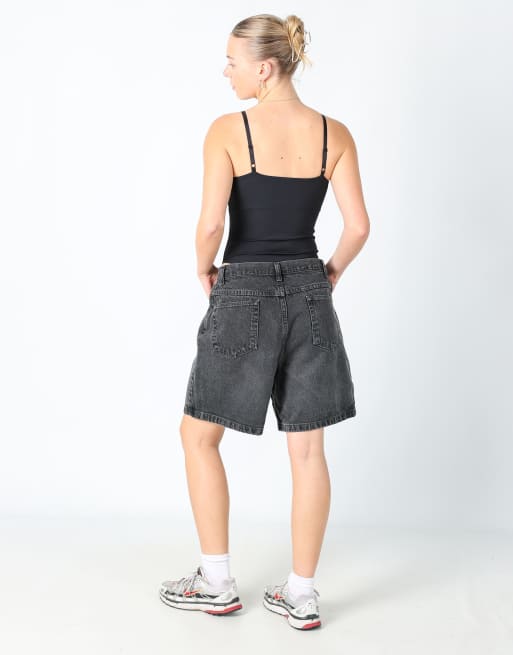 Vintage Wrangler 30x18 denim shorts in black, 3 of 4