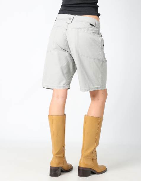 Vintage Wrangler 30x19 canvas cargo shorts in light grey - view 1