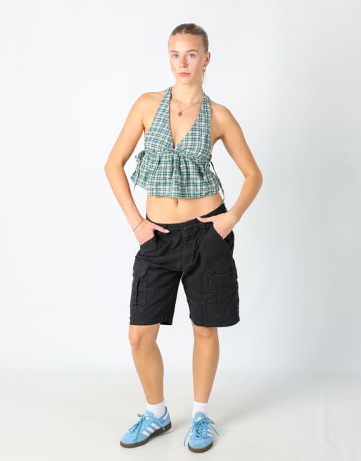 Vintage Wrangler 30x20 canvas cargo shorts in black