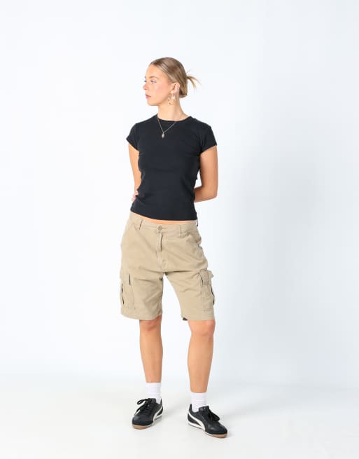 Vintage Wrangler 30x20 canvas cargo shorts tan