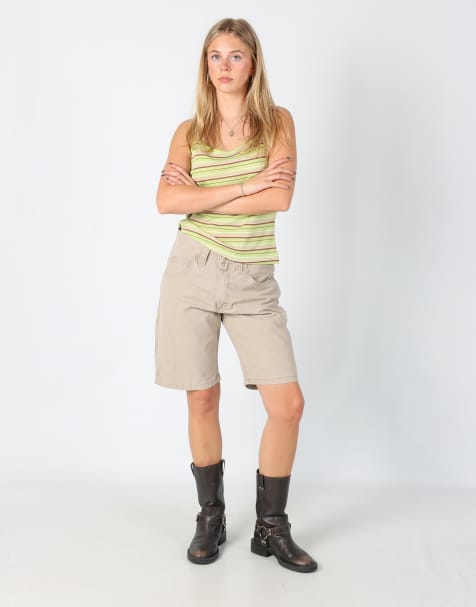 Vintage Wrangler 30x20 canvas carpenter baggy shorts in false - view 1