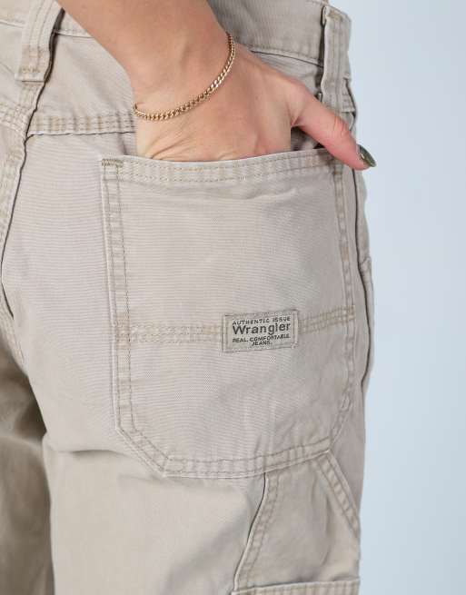 Vintage Wrangler 30x20 canvas carpenter baggy shorts in false, 4 of 4