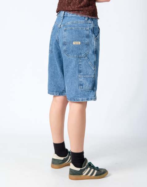 Vintage Wrangler 30x20 Denim Carpenter Baggy Jorts Shorts Light Blue - view 1