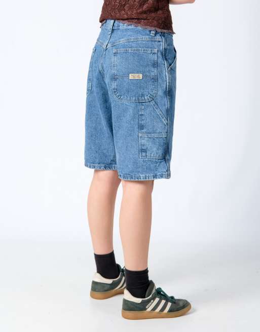 Vintage Wrangler 30x20 Denim Carpenter Baggy Jorts Shorts Light Blue