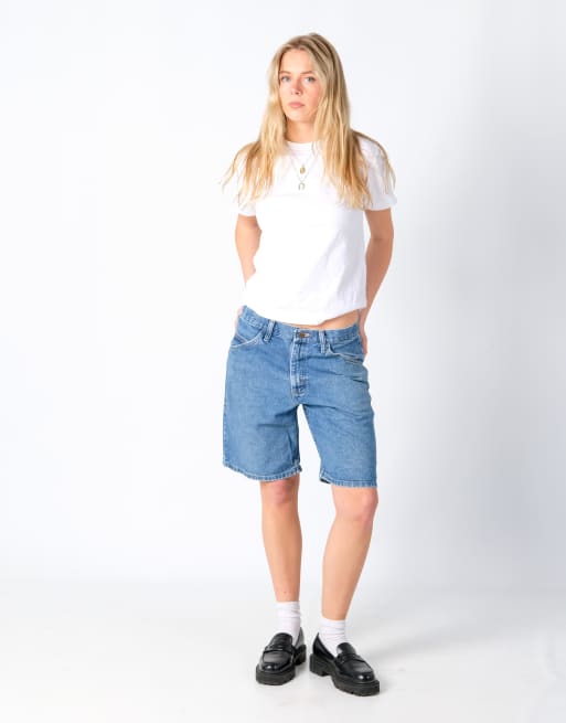 Vintage Wrangler 30x20 Denim Jorts Shorts Light Blue, 2 of 4