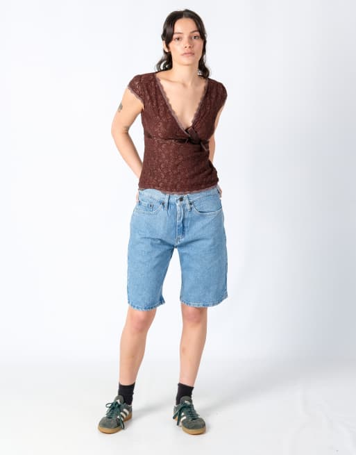 Vintage Wrangler 30x20 Denim Jorts Shorts Light Blue