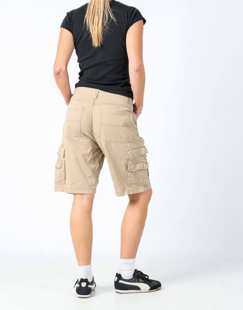 Vintage Wrangler 30x21 canvas cargo shorts tan - view 1