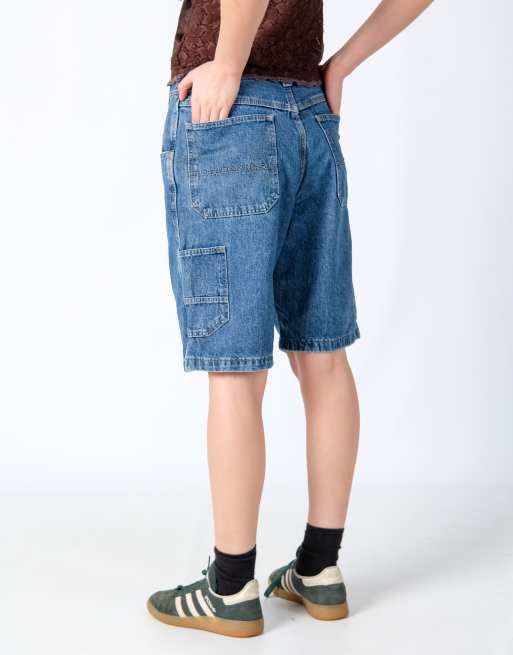 Vintage Wrangler 30x21 Denim Carpenter Baggy Jorts Shorts Blue, 2 of 4