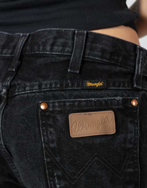 Vintage Wrangler 31x12 denim shorts in black, 4 of 4